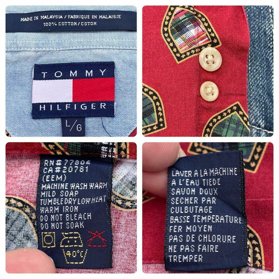 TOMMY HILFIGER(トミーヒルフィガー)のTOMMY HILFIGER 90s オールドタグ ドット柄 古着 長袖シャツ メンズのトップス(シャツ)の商品写真