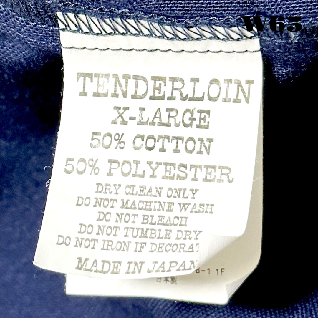 希少品！ TENDERLOIN 半袖 シャツ ネイビー ブルー 紺 青 XL