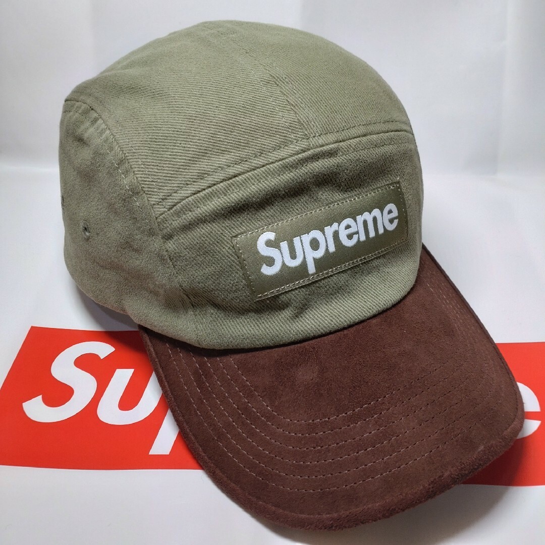 SUPREME シュプリーム 23SS Suede Visor Camp Cap ツバ スウェード BOX ロゴ キャップ ホワイト パープル サイズフリー 正規品 / 31489