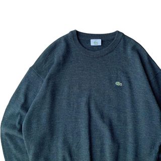 ラコステ(LACOSTE)のLACOSTE ラコステ ワンポイントニットセーター グレー系(ニット/セーター)