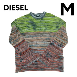 ディーゼル(DIESEL)のDIESEL ニット マルチカラー 刺繍ロゴ セーター オーバーサイズ M(ニット/セーター)