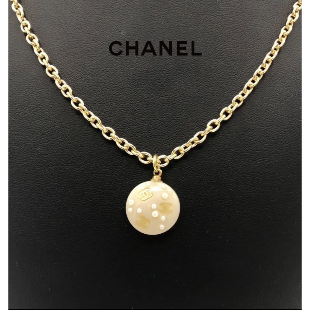 CHANEL ネックレストップ ココマーク フェイクパール トリプルココ