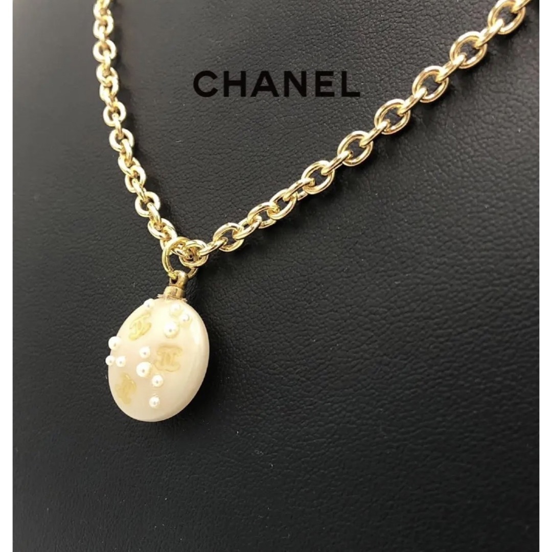 CHANEL ネックレストップ ココマーク フェイクパール トリプルココ