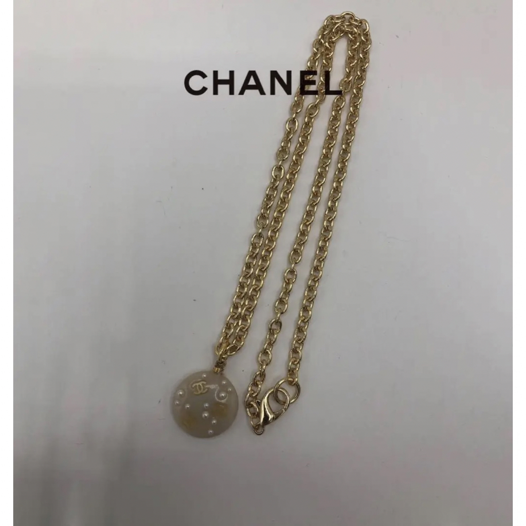 CHANEL ネックレストップ ココマーク フェイクパール トリプルココ