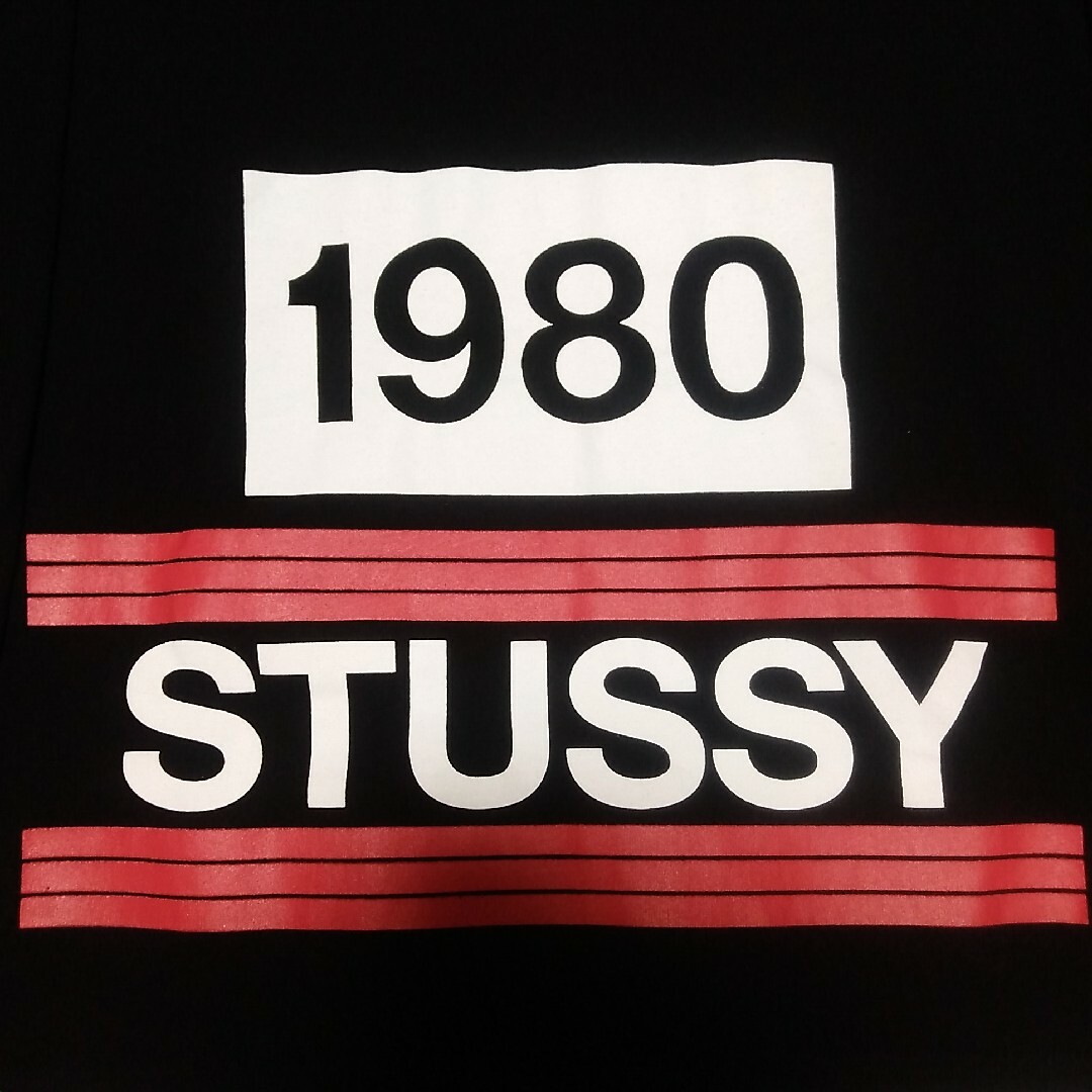 美品】STUSSY Tシャツ ロゴ 長袖 ビッグロゴ ブラック XL ロンT-