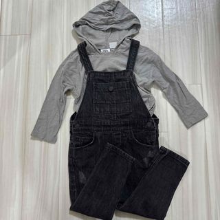 ザラキッズ(ZARA KIDS)のザラベビー　オーバーオール、ロンTセット　コーデ(Tシャツ/カットソー)