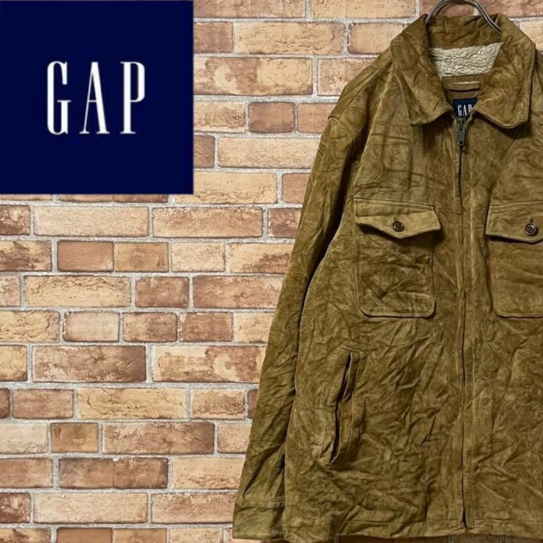 GAP オールドギャップ スエードジャケット 裏ボア レザー ブラウン L