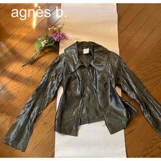 アニエスベー(agnes b.)のused  agnès b. プチビックカラー シワ加工のフルジップジャケット(ブルゾン)