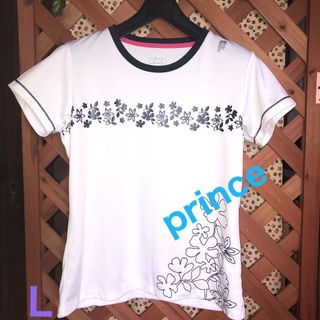 プリンス(Prince)のTシャツ　カットソー　スポーツ　レディース　白　ホワイト　(Tシャツ(半袖/袖なし))