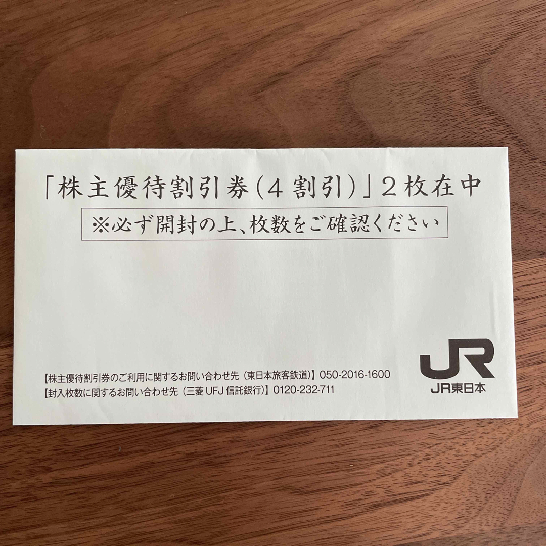 JR東日本　株主優待割引　2枚　未開封　有効期限2024年06月30日まで