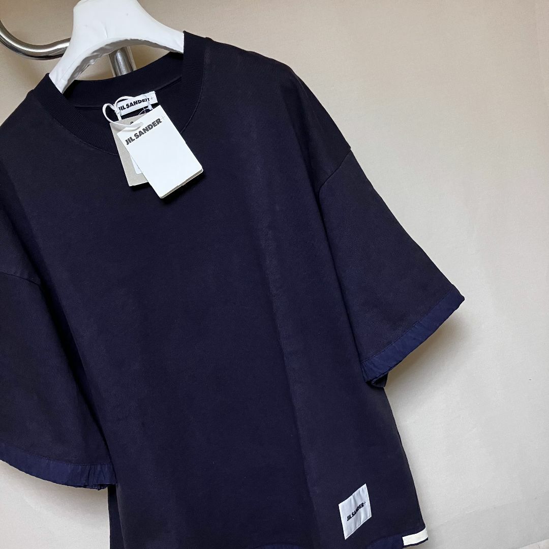 Jil Sander - 新品 L JIL SANDER 22aw 半袖スウェット ネイビー 5135の
