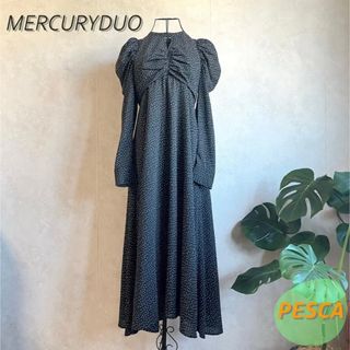 マーキュリーデュオ(MERCURYDUO)の【美品】マーキュリーデュオ　ドットロングワンピース(ロングワンピース/マキシワンピース)