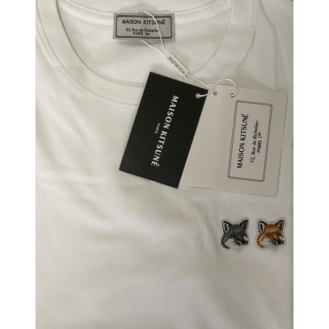 MAISON KITSUNE'(メゾンキツネ)のMaison Kitsune メゾンキツネ Lサイズ 白 フォックス Tシャツ レディースのトップス(Tシャツ(半袖/袖なし))の商品写真