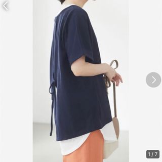 グリーンパークス(green parks)のグリーンパークス　半袖チュニック　半袖Tシャツ　セット　ネイビー　ゆったり　秋(チュニック)