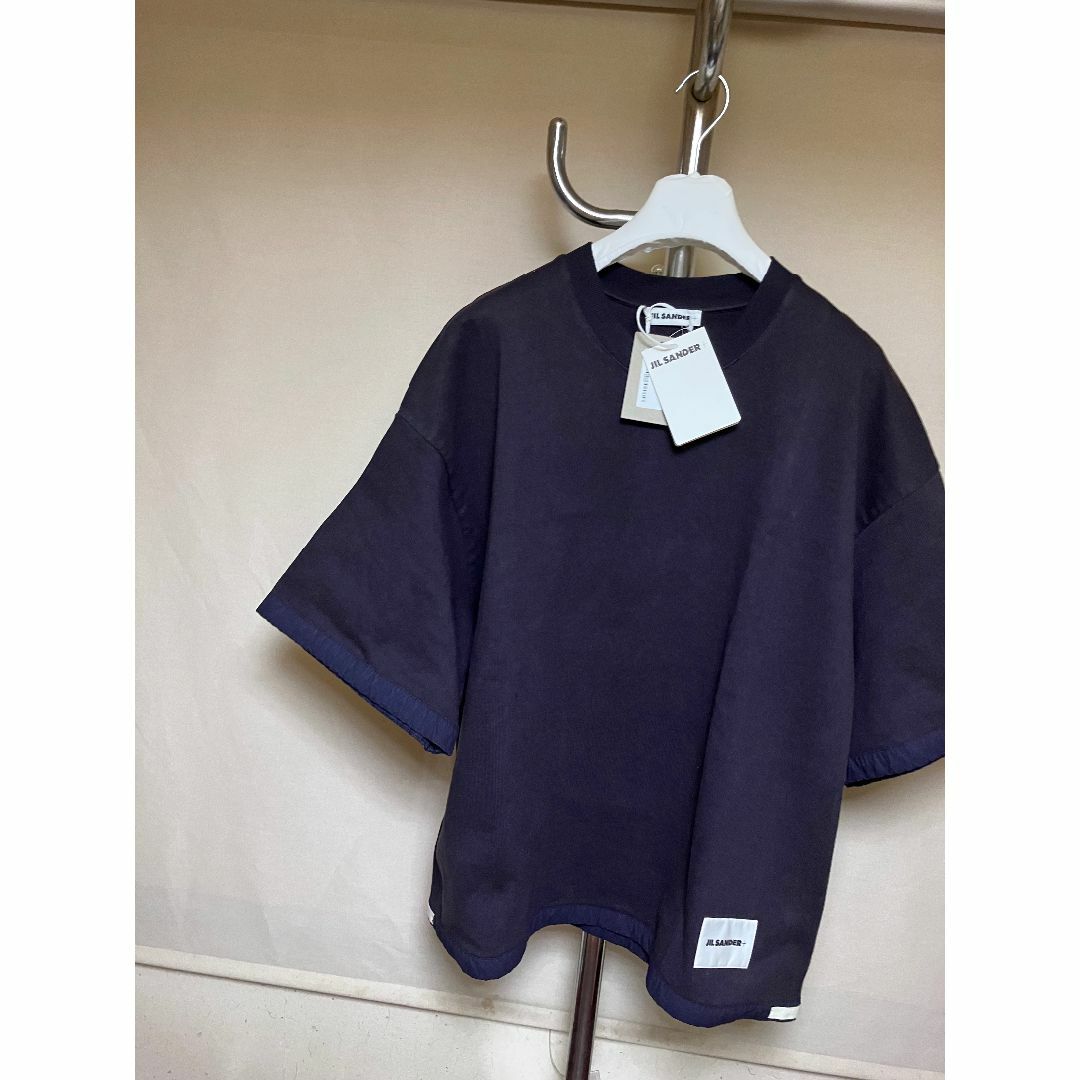 新品 XL JIL SANDER 22aw 半袖スウェット ネイビー 5135-