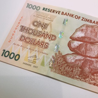 未使用 2007年 ジンバブエドル ジンバブエ 1000ドル ゴールド 金数字(印刷物)