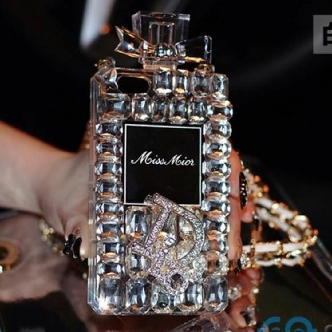 iPhone14 ケース 豪華デコ電 香水瓶 輝き 綺麗 ショルダーの通販 by 縁 
