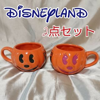 ディズニー(Disney)のディズニーランド 2008年 ハロウィン カボチャ スーベニアカップ 2点セット(キャラクターグッズ)