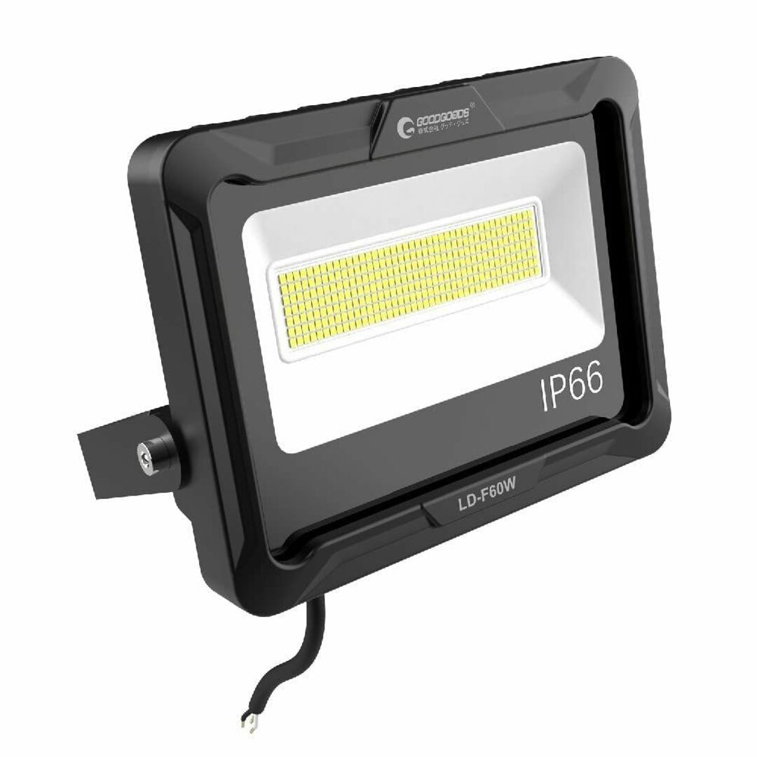 グッド・グッズ 60W LED 投光器 昼白色 100V対応 IP66 防水 l ライト/ランタン