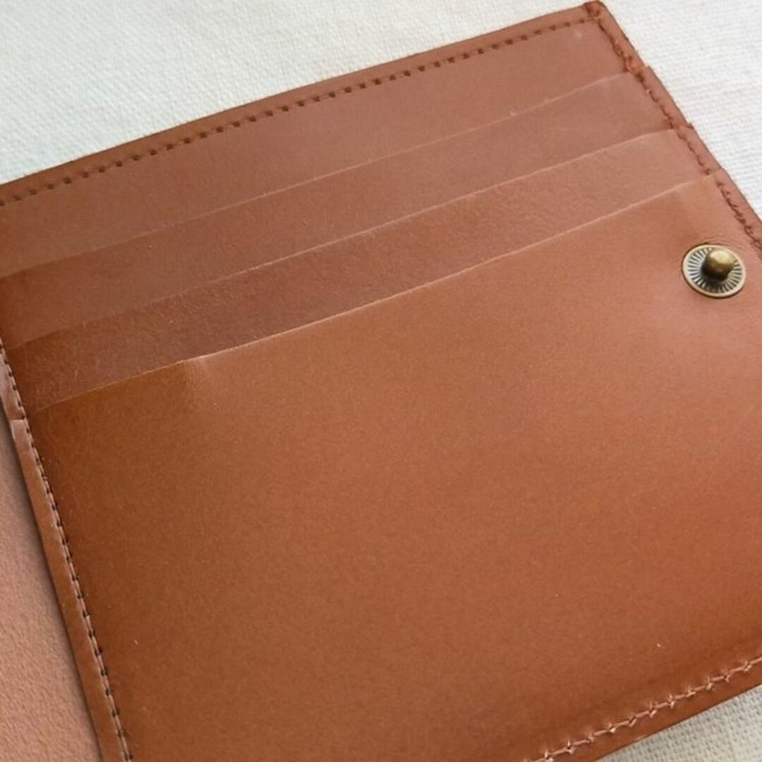 JOLI がま口 二つ折り 財布 ブラウン 茶色 レザー 本革 ウォレット