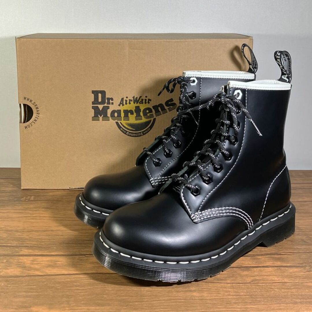 約27cmヒール高美品 Dr.Martens マーチン 1460 ホワイトステッチ ブーツ UK4