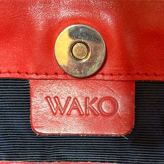美品 銀座和光 シボ革 ブラック×レッド タッセル ハンドバッグ