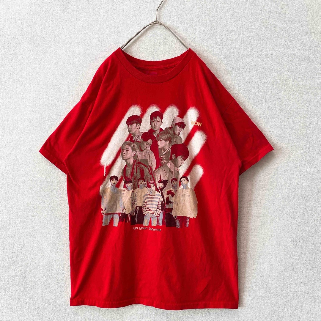 MUSIC TEE(ミュージックティー)のUS古着　半袖Tシャツ　韓国　GOT7 ボーイズグループ　ビッグプリント　L メンズのトップス(Tシャツ/カットソー(半袖/袖なし))の商品写真