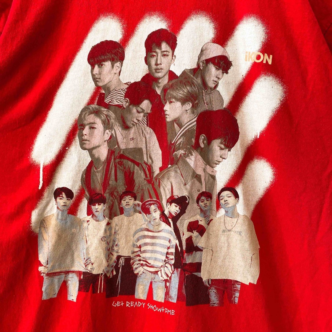 MUSIC TEE(ミュージックティー)のUS古着　半袖Tシャツ　韓国　GOT7 ボーイズグループ　ビッグプリント　L メンズのトップス(Tシャツ/カットソー(半袖/袖なし))の商品写真