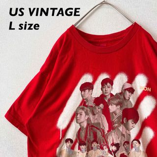 ミュージックティー(MUSIC TEE)のUS古着　半袖Tシャツ　韓国　GOT7 ボーイズグループ　ビッグプリント　L(Tシャツ/カットソー(半袖/袖なし))