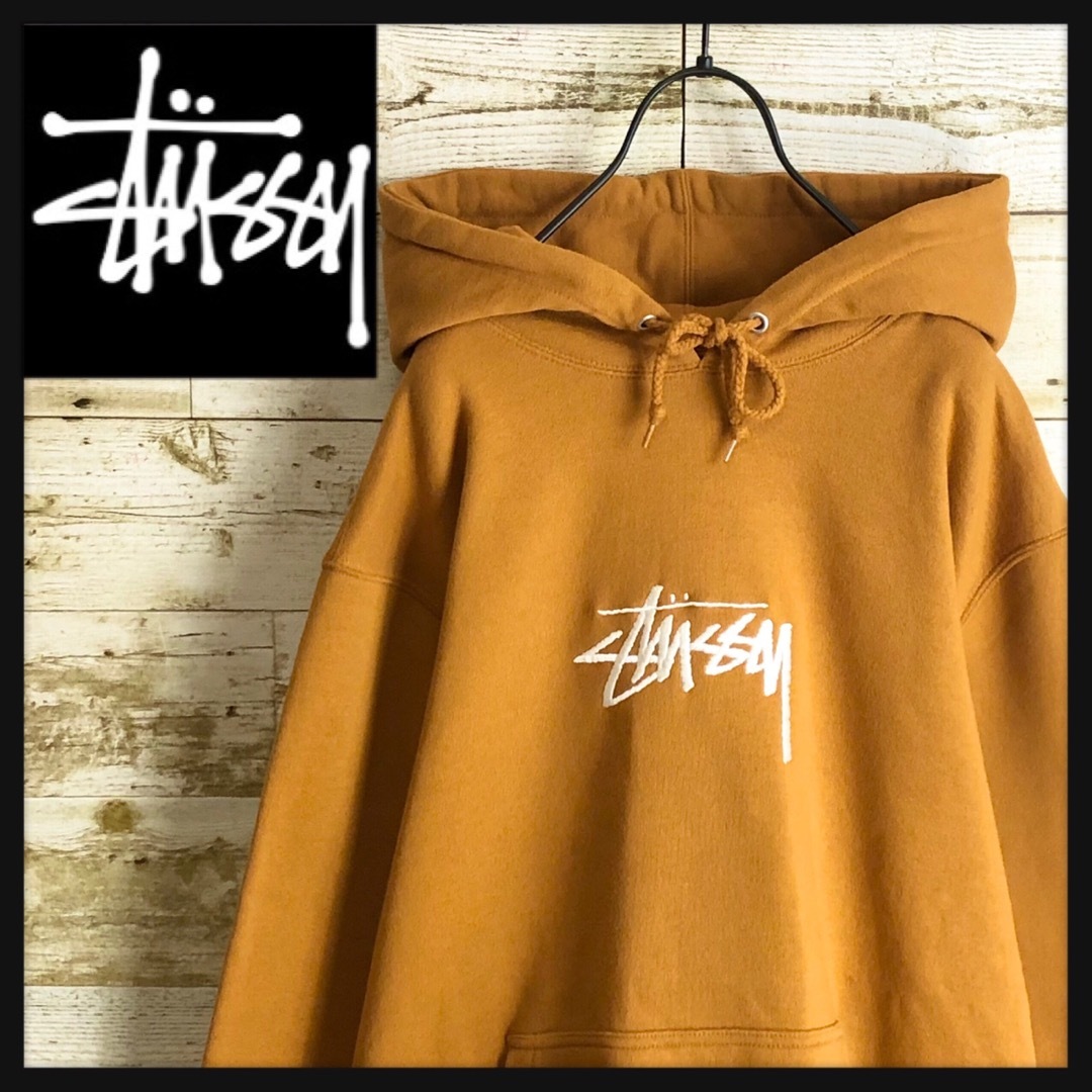 STUSSY - 即完売 STUSSY ステューシー パーカー センター刺繍ロゴの