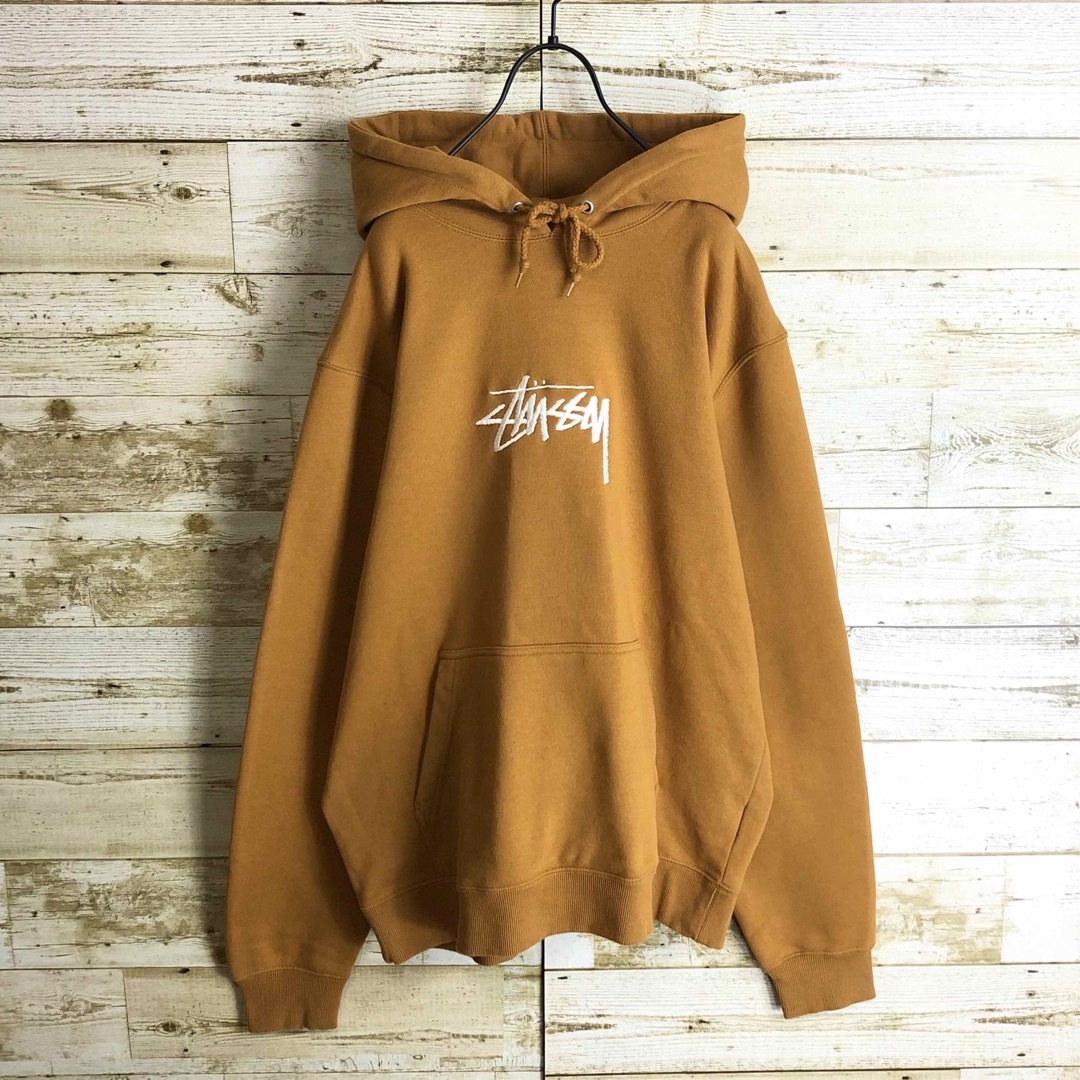 【希少カラー】STUSSY　センター 刺繍ロゴ　プルオーバー パーカー　即完品