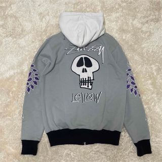 【希少】stussy×Leilow 刺繍　スカルロゴ　スウェット　パーカー