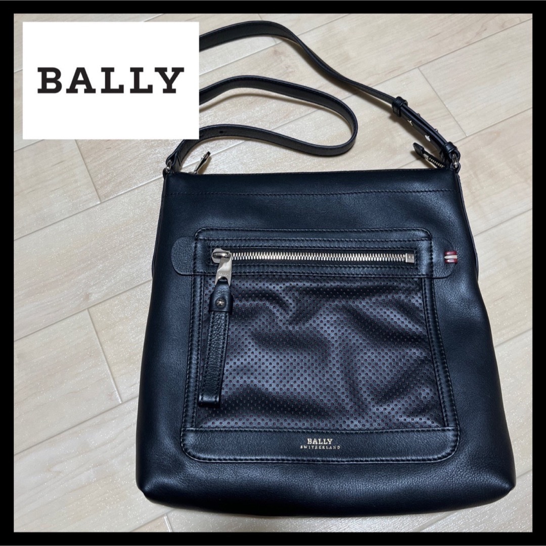 新品】BALLY バリー 牛革 スクエア ショルダーバッグ ブラック ...