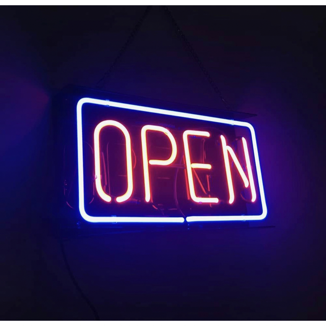 ネオンサイン OPEN BOX型 オーダーメイド ネオン管 店舗向け オリジナル-