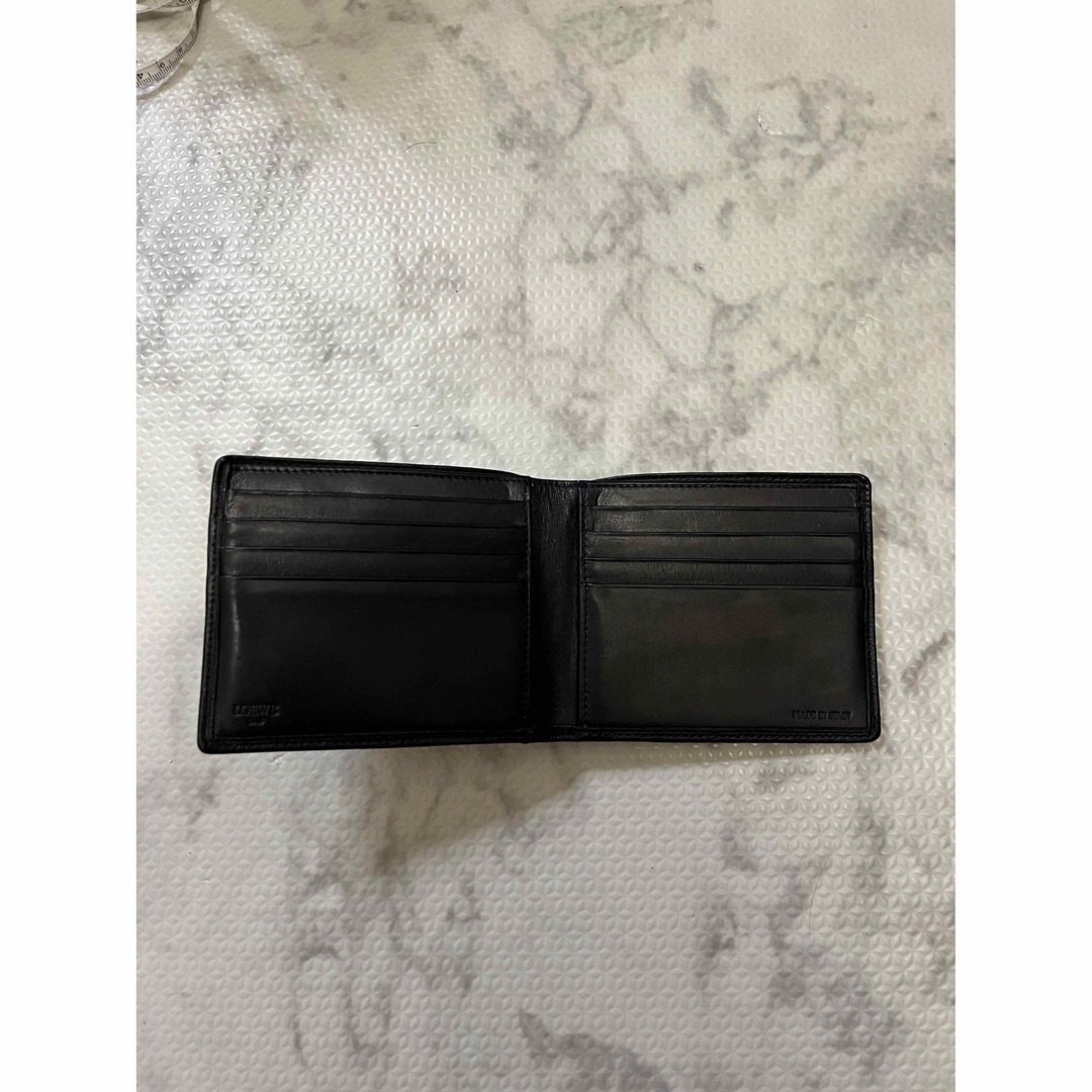 LOEWE - 美品 LOEWE ロエベ 二つ折り 財布 レザー 黒 アナグラム