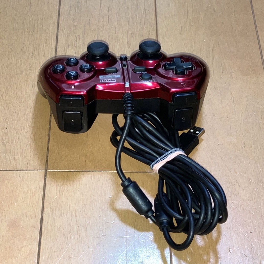 PlayStation3(プレイステーション3)のHORIPAD3 TURBO PLUS コントローラー メタリックレッド① エンタメ/ホビーのゲームソフト/ゲーム機本体(その他)の商品写真