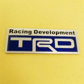 トヨタ(トヨタ)のTRD　アルミニウムステッカー シルバー&ブルー　１枚(車外アクセサリ)