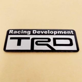 トヨタ(トヨタ)のTRD　アルミニウムステッカー ブラック & シルバー　１枚(車外アクセサリ)