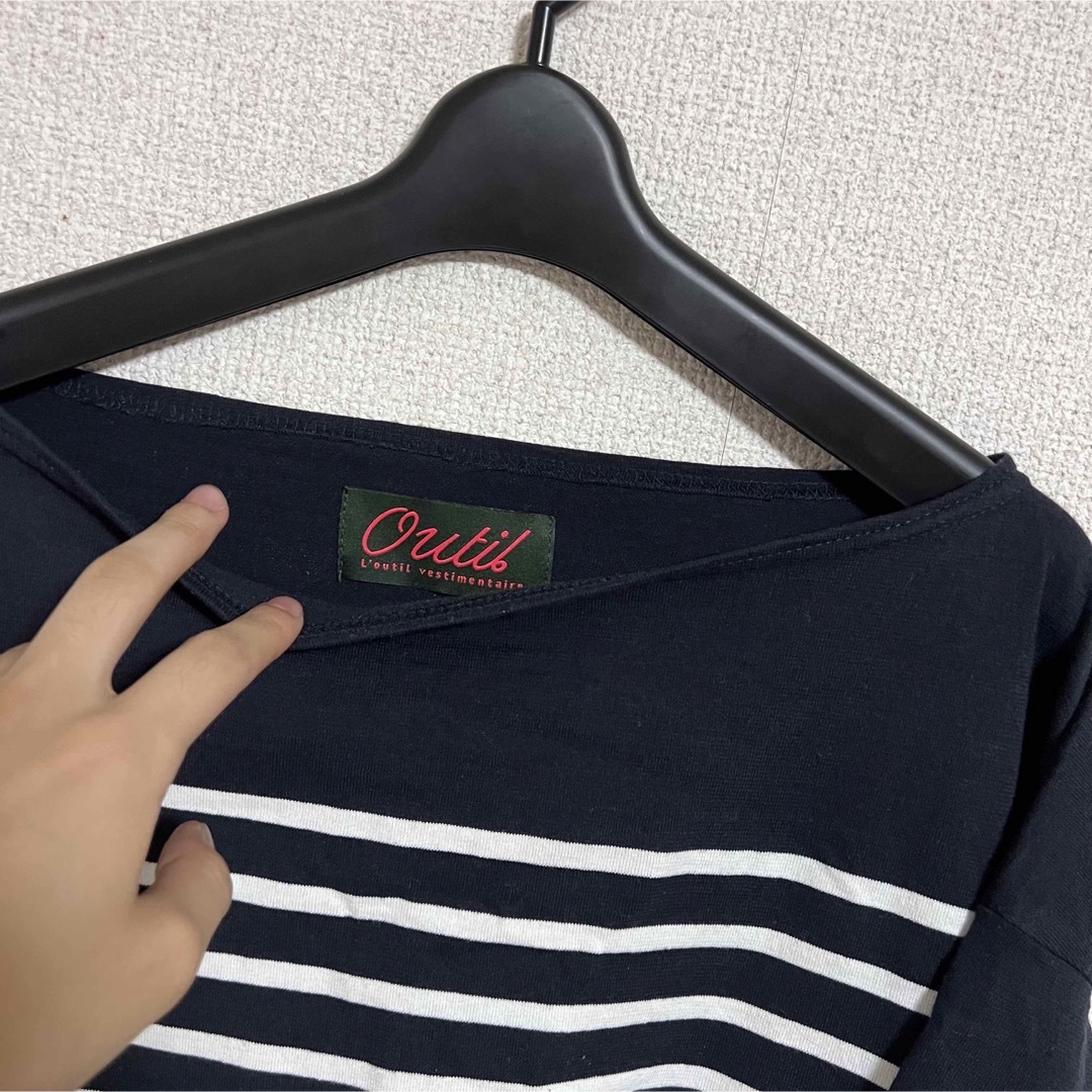 outil バスクシャツ ネイビー ホワイト ボートネック Needles 1
