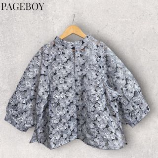 ページボーイ(PAGEBOY)のPAGEBOY フラワーオーガンジーブラウス 2WAY ブラック ページボーイ(シャツ/ブラウス(長袖/七分))