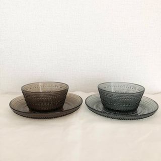 イッタラ(iittala)のイッタラ　カステヘルミ  ボウル&17cmプレートセット　サンド　グレー　廃盤色(食器)