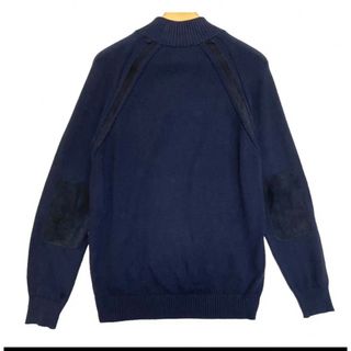 サルヴァトーレフェラガモ エルボーパッチハーフジップニット L