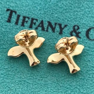 Tiffany K18YG バードクロス ピアス美品希少