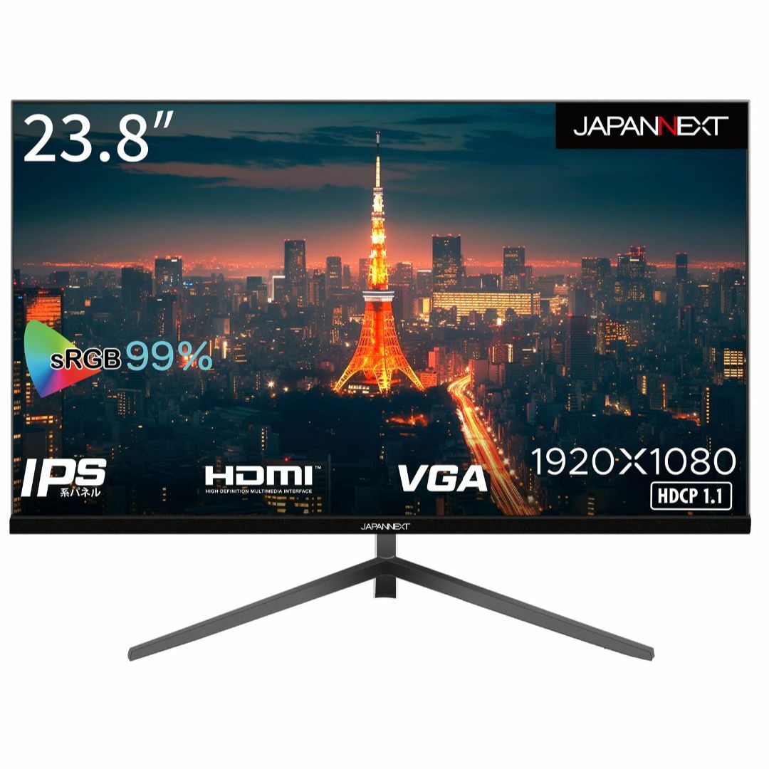 JAPANNEXT 23.8インチIPSパネル搭載 フルHD液晶モニター JN-