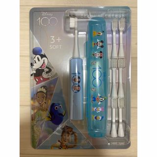 ディズニー(Disney)の【新品】電動付歯ブラシ　こどもハピカ　はじめてセット　ディズニー100 ブルー(電動歯ブラシ)