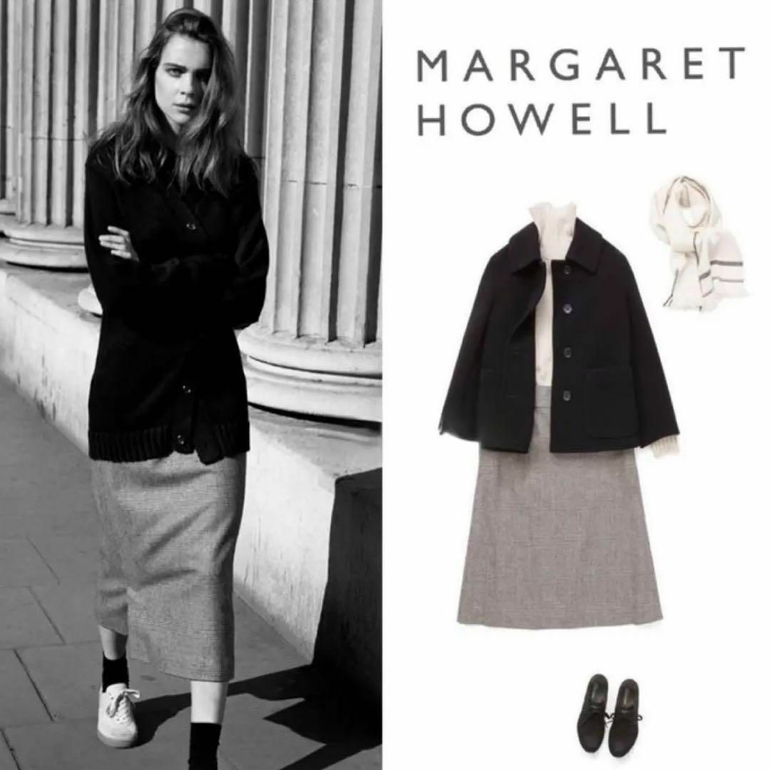 MARGARET HOWELL(マーガレットハウエル)の【美品】マーガレットハウエル　Lovat  ウールスカート　グレンチェック　Ⅱ レディースのスカート(ひざ丈スカート)の商品写真