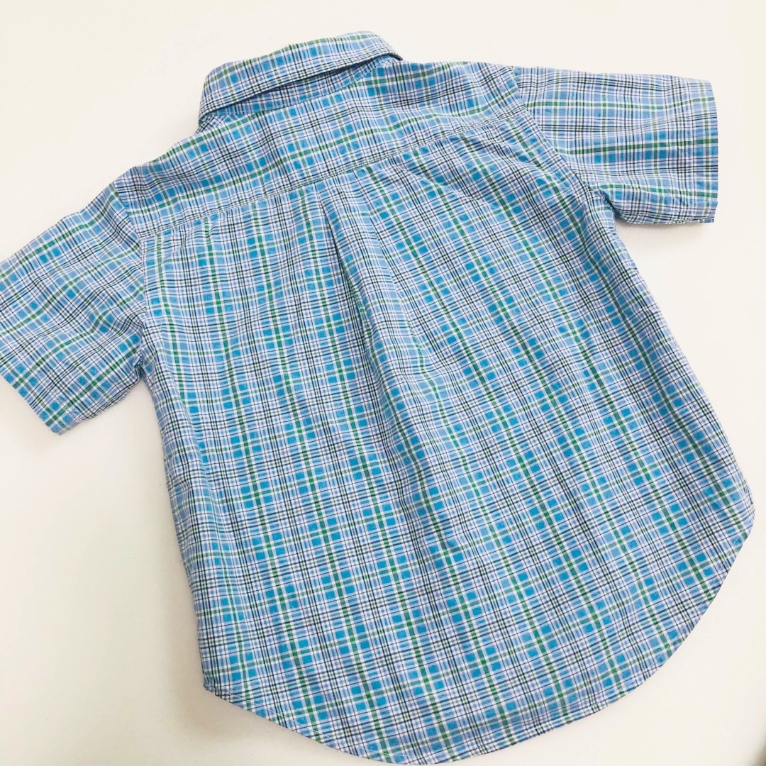 【美品】ラルフローレン　チェックシャツ　半袖　90cm キッズ/ベビー/マタニティのキッズ服男の子用(90cm~)(Tシャツ/カットソー)の商品写真