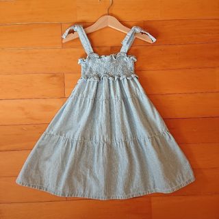 ザラキッズ(ZARA KIDS)のZARAKIDS ☆ ストライプデニムワンピース(110cm)(ワンピース)