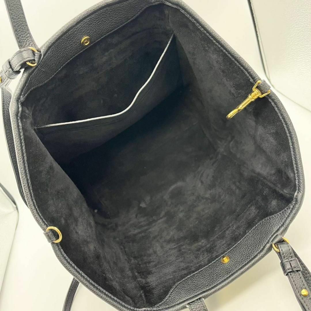 極美品 CELINE スモールフォールドカバ オールブラック 2way バッグ