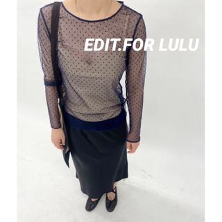 エディットフォールル(EDIT.FOR LULU)の【最終値下】EDIT.FOR LULU ドットチュールトップス(Tシャツ(長袖/七分))